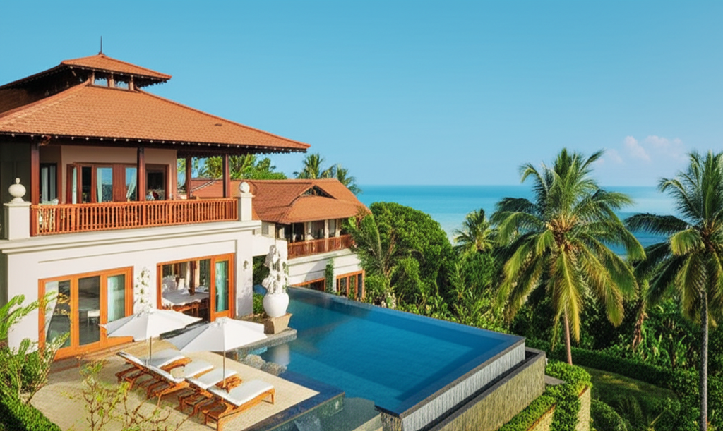 Generate a high-quality, relevant image prompt for an article about: Sri Lanka Hotel: Stunning Luxur